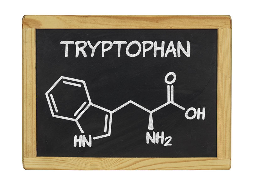 25298664 - chemical formula of tryptophan on a blackboard